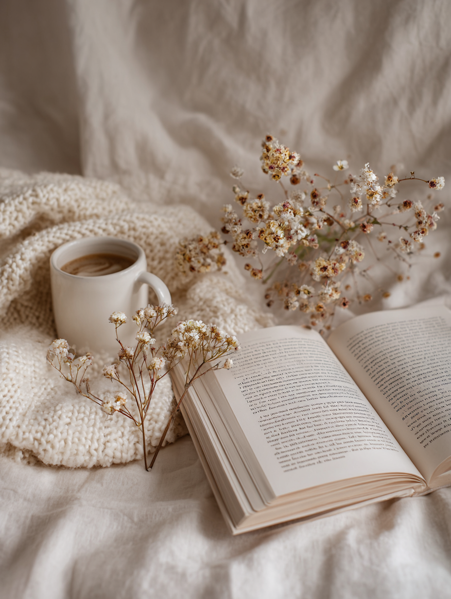 cozy book photography